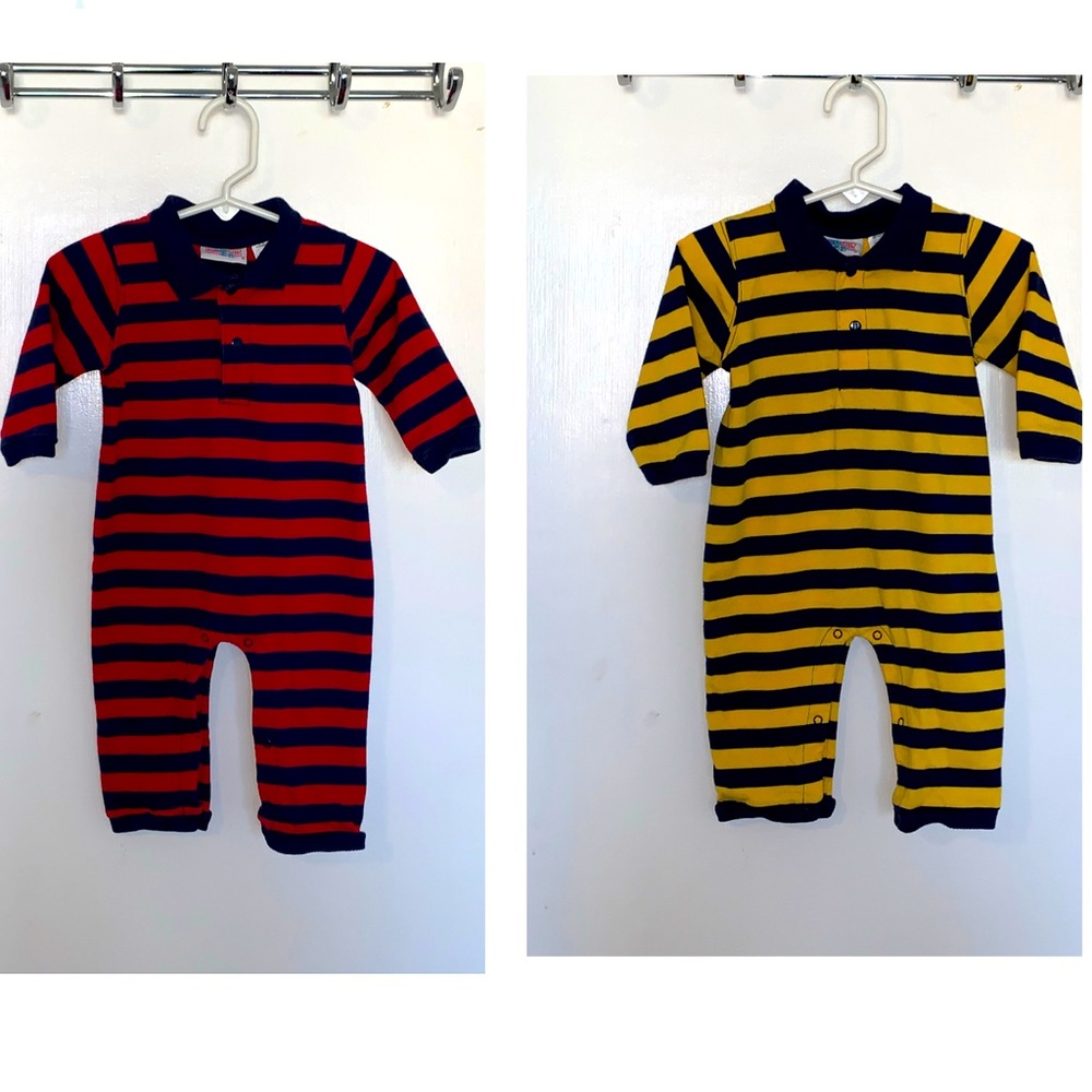 🧸 BUNDLE of Two Small Steps, Rugby One-Piece Bodysuits